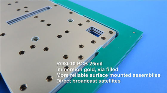 RO3010 25mil 0.635mm Microwave PCB Board LPSM Solder Mask