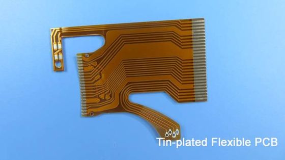 Tin-plated Flexible Printed Circuit Board FPCB with FR-4 Stiffener and yellow coverlay for LCD Module