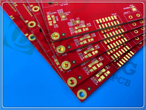 12-layer Through Holes PCB 1.6mm IT-180 Impedance Matt Red