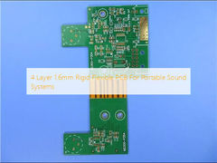 4 Layer 1.6mm Rigid Flexible PCB For Portable Sound Systems