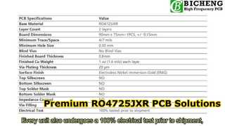 2-Layer PCB Built on 30.7mil RO4725JXR with Immersion Gold